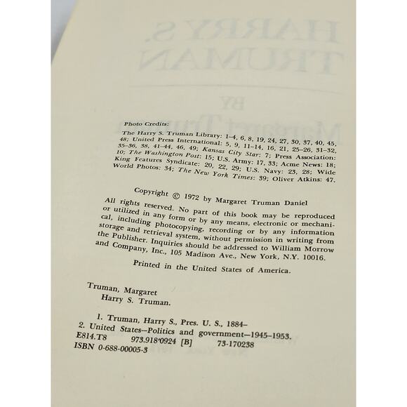 Harry S. Truman By Margaret Truman President Daughter Biography Vintage 1973 - Picture 8 of 11